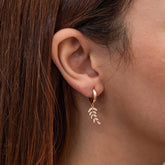 Silver Rose Dangle Virgo Women's Earrings